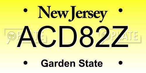 ACD82Z New Jersey License Plate