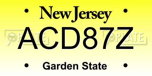 ACD87Z New Jersey License Plate
