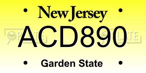 ACD890 New Jersey License Plate