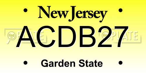 ACDB27 New Jersey License Plate