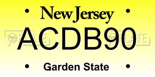 ACDB90 New Jersey License Plate