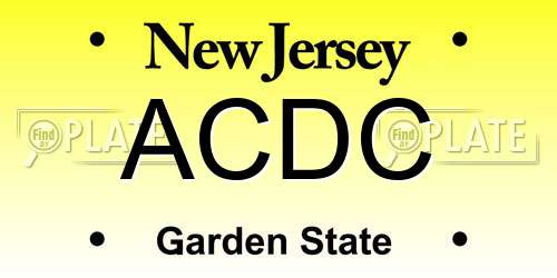 ACDC New Jersey License Plate