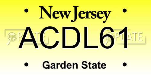 ACDL61 New Jersey License Plate
