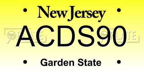 ACDS90 New Jersey License Plate