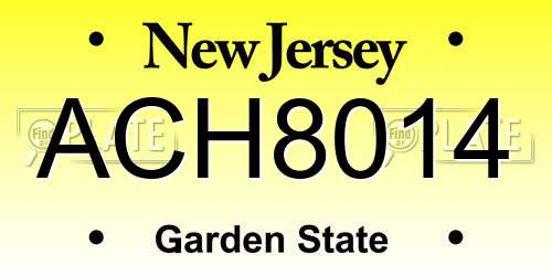 ACH8014 New Jersey License Plate
