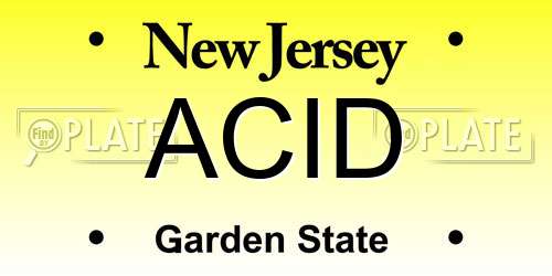 ACID New Jersey License Plate