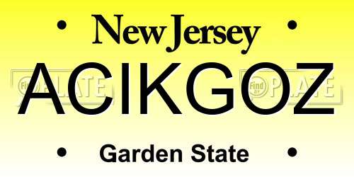 ACIKGOZ New Jersey License Plate
