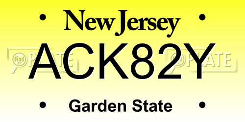ACK82Y New Jersey License Plate