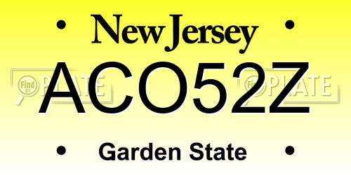ACO52Z New Jersey License Plate