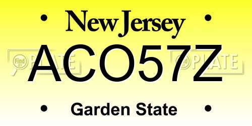 ACO57Z New Jersey License Plate