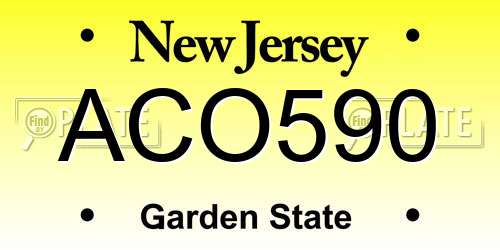 ACO590 New Jersey License Plate