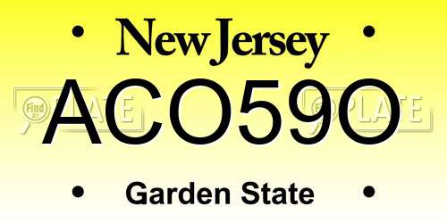 ACO59O New Jersey License Plate