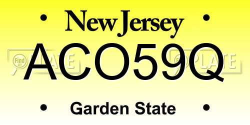 ACO59Q New Jersey License Plate