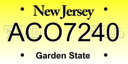 ACO7240 New Jersey License Plate