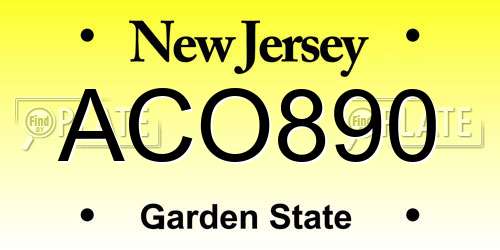 ACO890 New Jersey License Plate