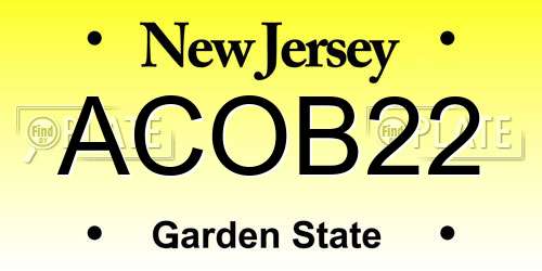 ACOB22 New Jersey License Plate