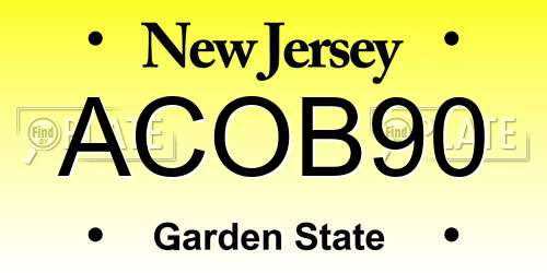 ACOB90 New Jersey License Plate