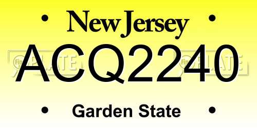 ACQ2240 New Jersey License Plate