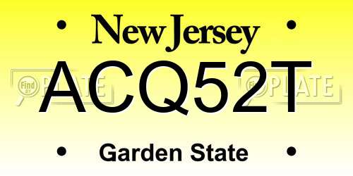 ACQ52T New Jersey License Plate
