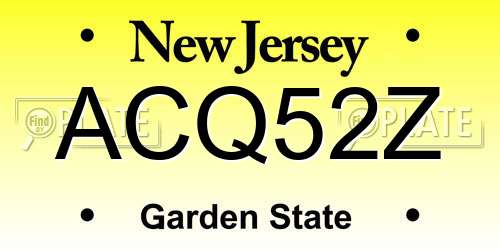 ACQ52Z New Jersey License Plate