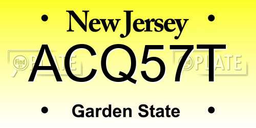 ACQ57T New Jersey License Plate