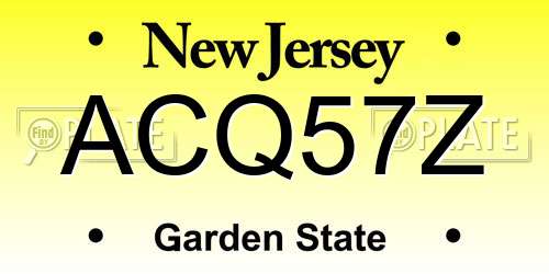 ACQ57Z New Jersey License Plate
