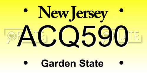ACQ590 New Jersey License Plate