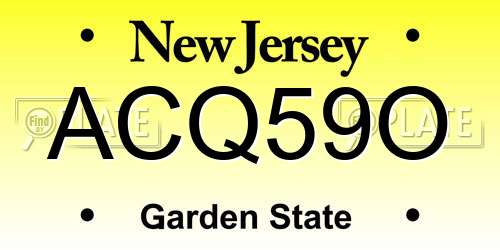 ACQ59O New Jersey License Plate