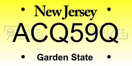 ACQ59Q New Jersey License Plate