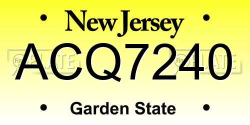 ACQ7240 New Jersey License Plate