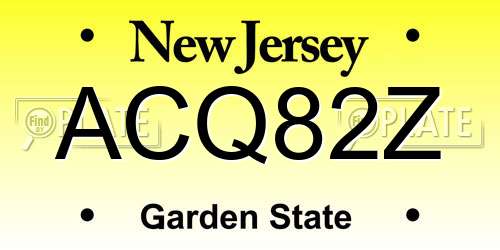 ACQ82Z New Jersey License Plate
