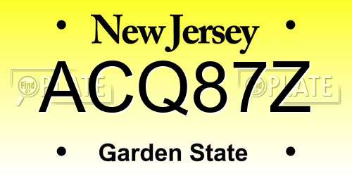 ACQ87Z New Jersey License Plate
