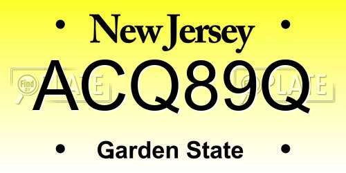 ACQ89Q New Jersey License Plate