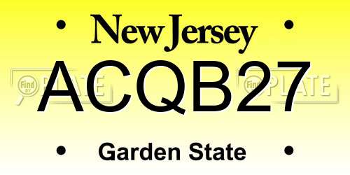 ACQB27 New Jersey License Plate