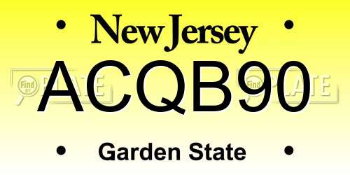 ACQB90 New Jersey License Plate