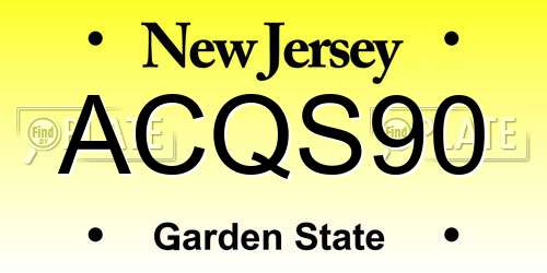 ACQS90 New Jersey License Plate