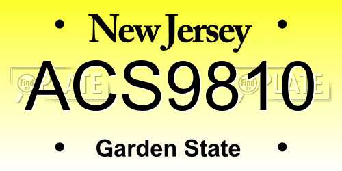 ACS9810 New Jersey License Plate