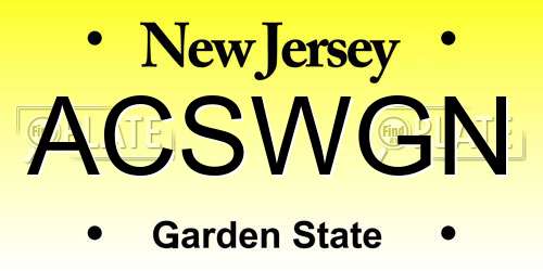ACSWGN New Jersey License Plate