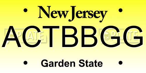 ACTBBGG New Jersey License Plate