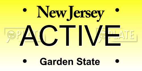 ACTIVE New Jersey License Plate