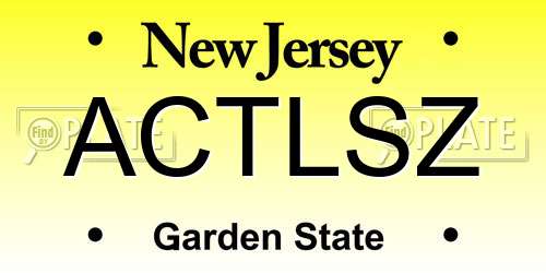ACTLSZ New Jersey License Plate