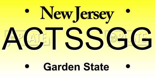ACTSSGG New Jersey License Plate