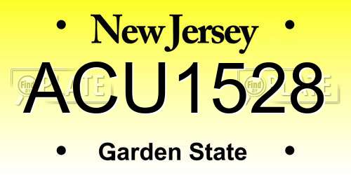 ACU1528 New Jersey License Plate