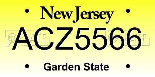 ACZ5566 New Jersey License Plate