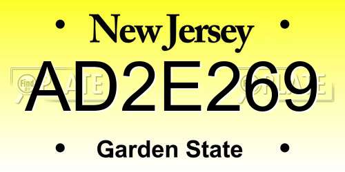 AD2E269 New Jersey License Plate