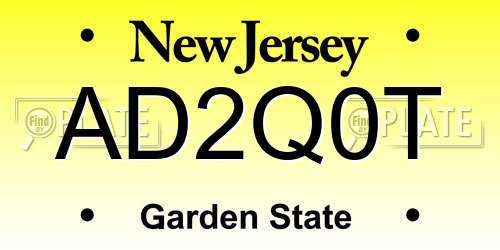 AD2Q0T New Jersey License Plate