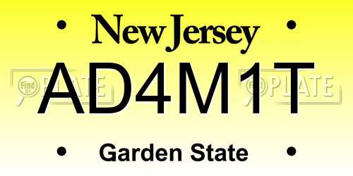 AD4M1T New Jersey License Plate