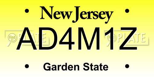 AD4M1Z New Jersey License Plate