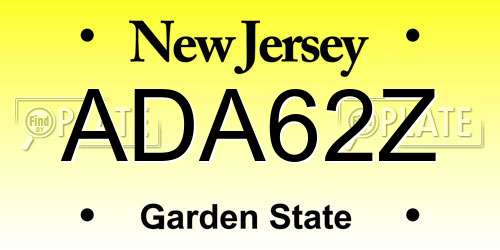 ADA62Z New Jersey License Plate