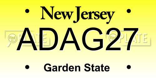 ADAG27 New Jersey License Plate